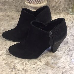 Black suede booties